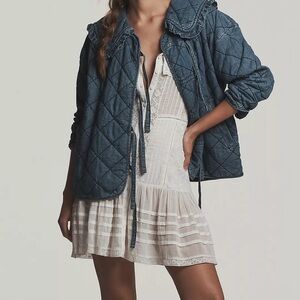 Anthropologie Hazel Quilted Denim Jacket